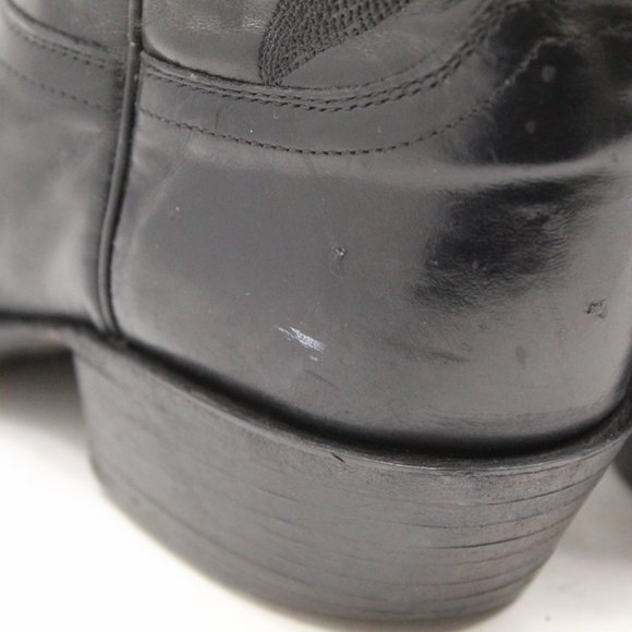 Justin Mens Black Leather with Embroidery Boot - Picture 5 of 7